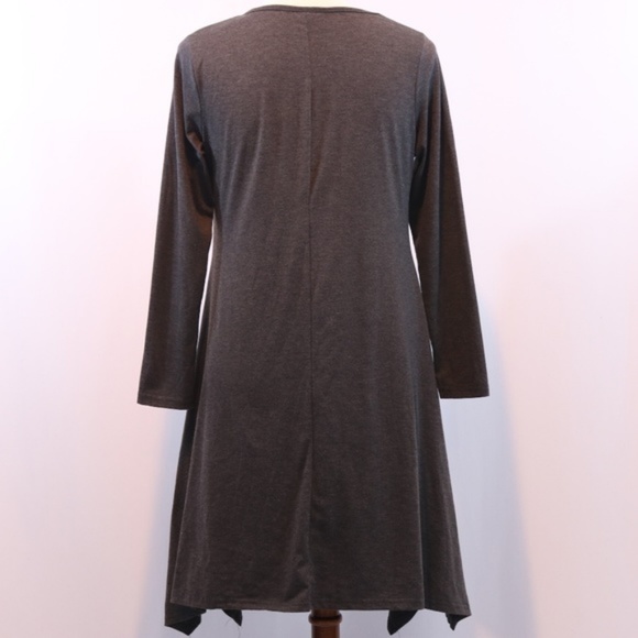 Gray Handkerchief Hem Tunic Dress, Medium - Picture 4 of 5